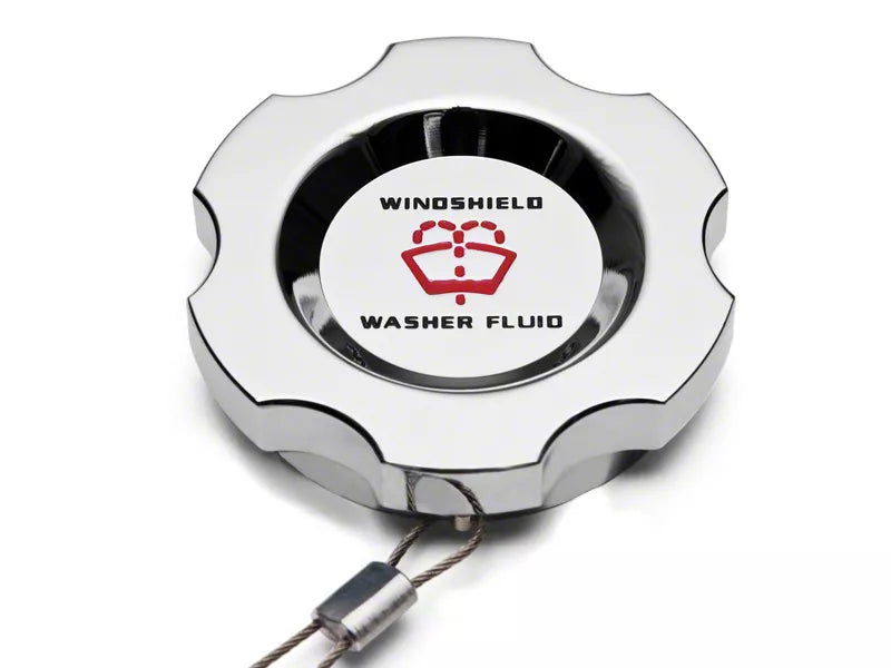 SpeedForm Modern Billet Washer Fluid Cap; Chrome (96-04 Mustang)