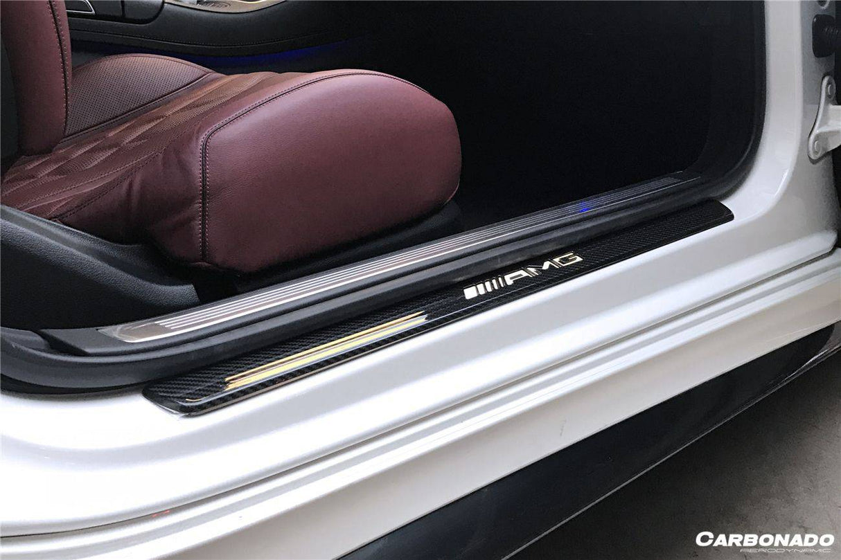 2014-2021 Mercedes Benz C217 S63  S65 AMG Coupe OE Style Dry Carbon Fiber Door Sills Steps Cover