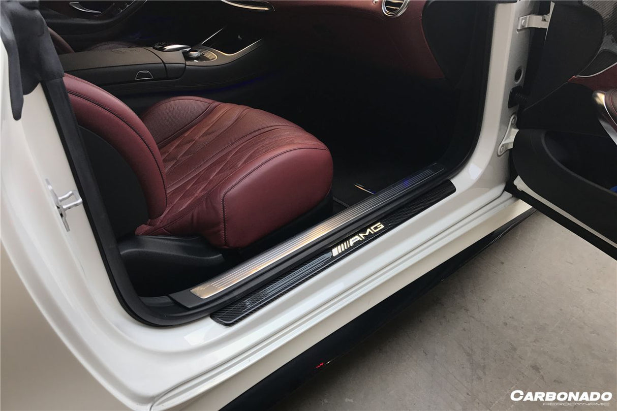 2014-2021 Mercedes Benz C217 S63  S65 AMG Coupe OE Style Dry Carbon Fiber Door Sills Steps Cover