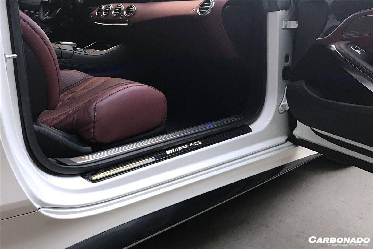 2014-2021 Mercedes Benz C217 S63  S65 AMG Coupe OE Style Dry Carbon Fiber Door Sills Steps Cover