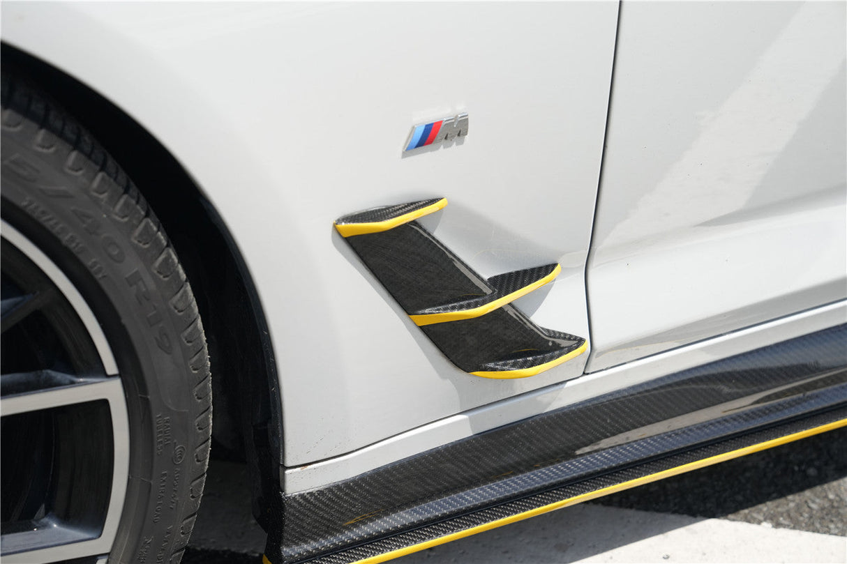 2020-2023 BMW 5 Series G30 G38 M-tech AD Style Dry Carbon Fiber fender vents trims