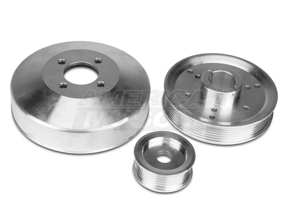 SR Performance Underdrive Pulleys; Polished (96-Mid 01 Mustang GT)