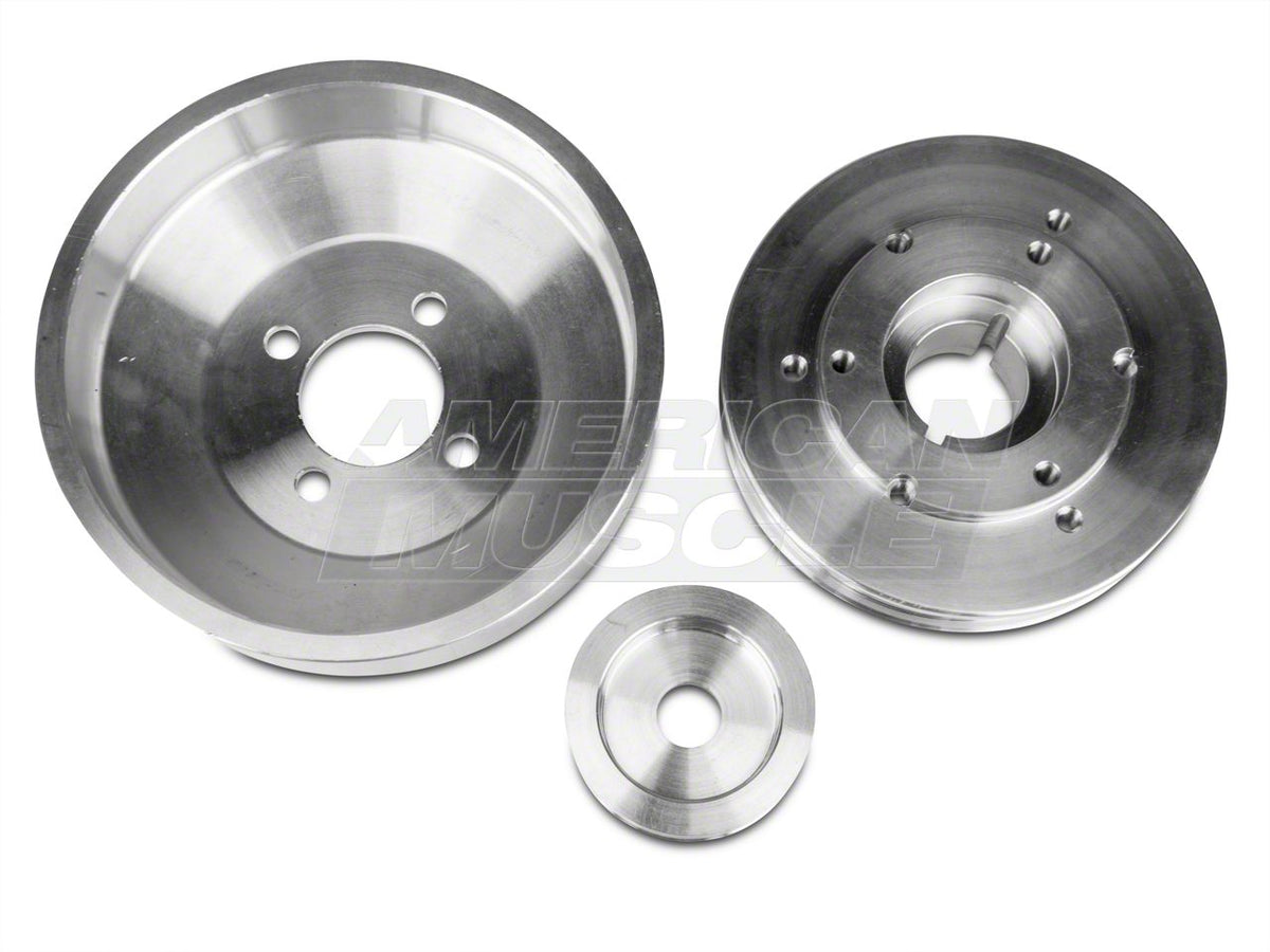 SR Performance Underdrive Pulleys; Polished (96-Mid 01 Mustang GT)