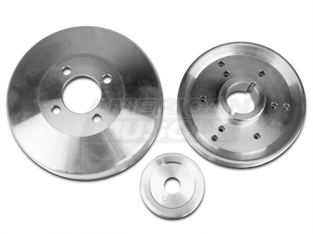 SR Performance Underdrive Pulleys; Polished (96-Mid 01 Mustang GT)