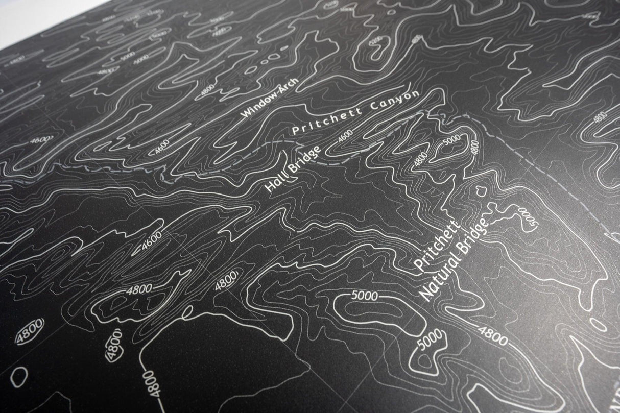 Stealth Black Moab Topographic Map Hood Overlay (Printed Series) - 2021+ Bronco