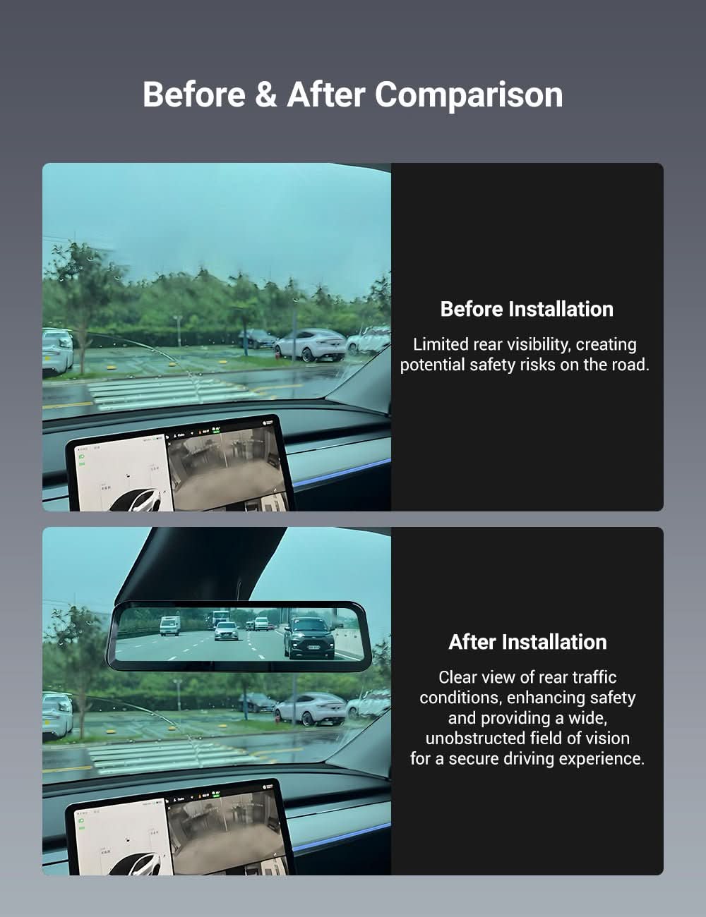 Streaming Rearview Mirror Recorder for Model 3 Highland / Model Y Juniper (HW4.0) | TESERY