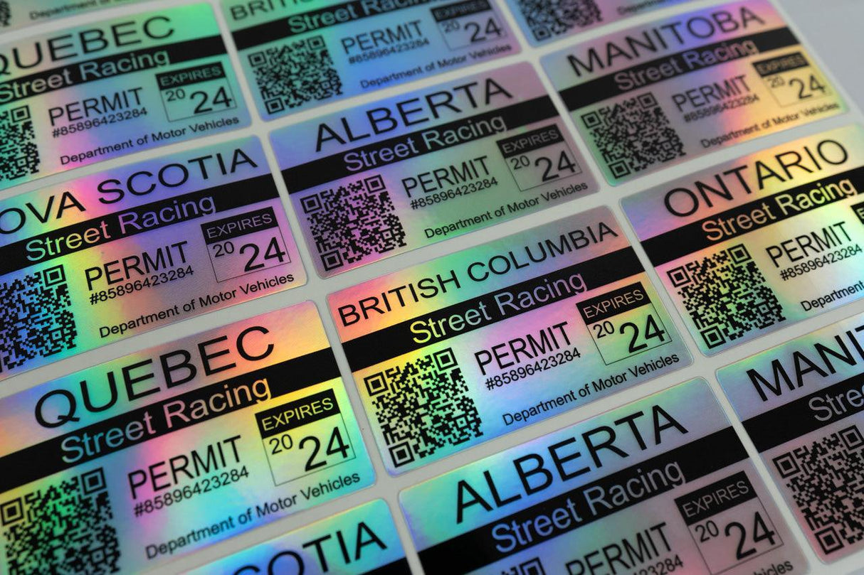 Street Racing Permit Sticker 3.5" - Canada All Provinces