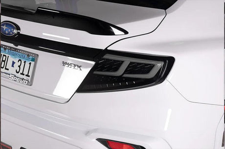 Subaru WRX Smoke Lens with Black Base and White Bar Spec-Ar LED Tail lights (2022+) - K2 Industries