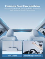 Summer Comfort Pack: Roof & Windshield Shades for Model 3 Highland