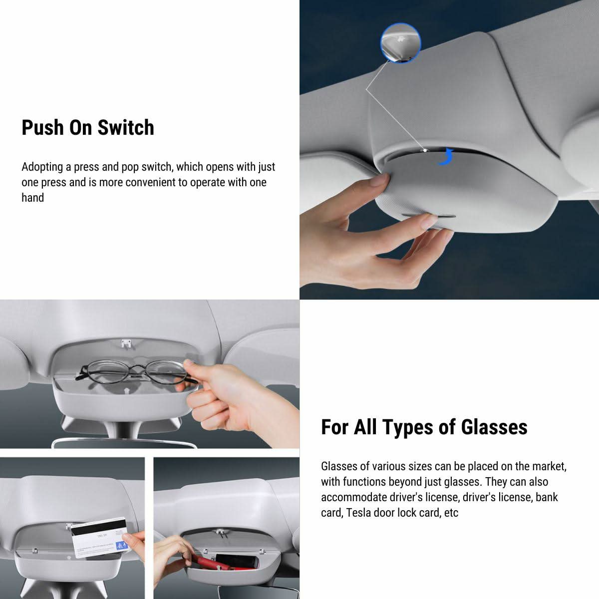 Sunglass Holder Storage Clip for Model Y | TESERY