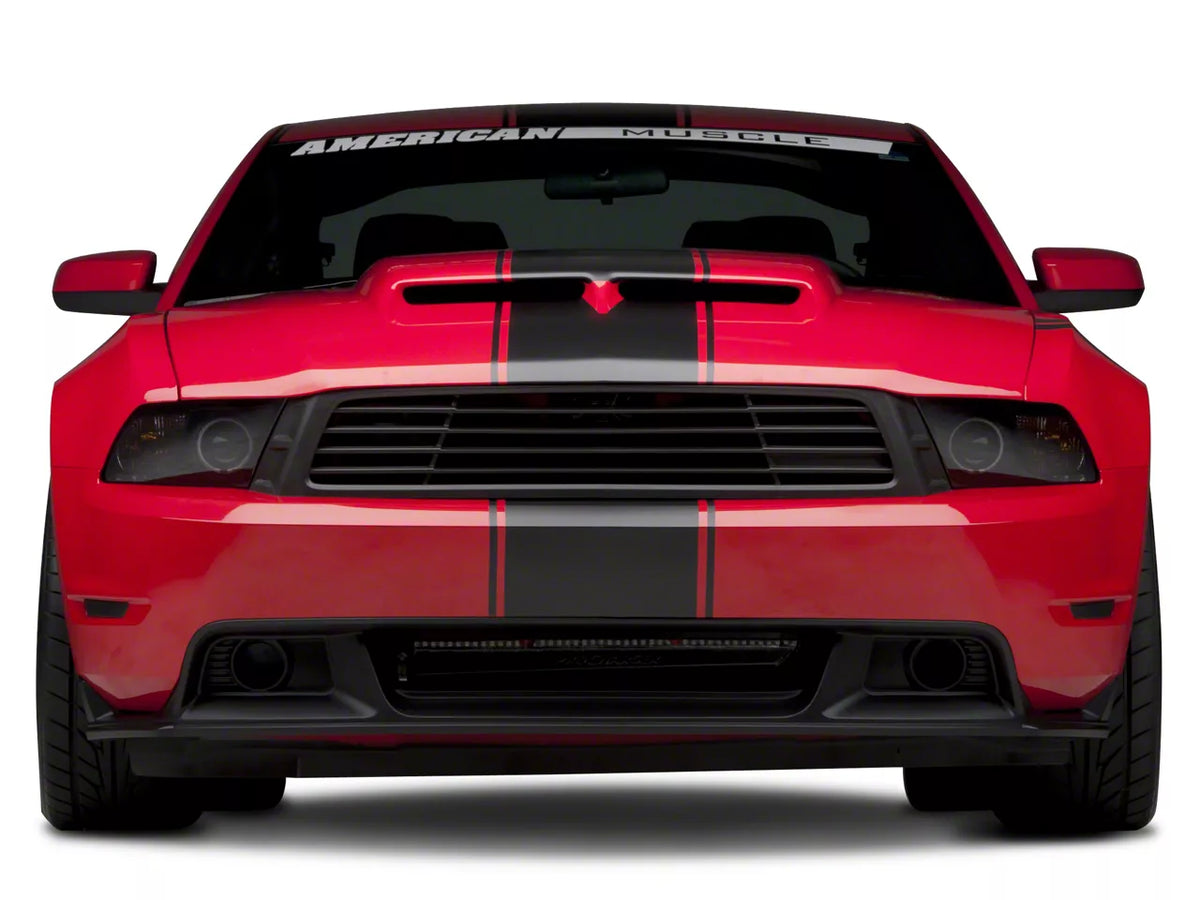 SEC10 Super Snake Style Stripes; Matte Black (79-23 Mustang)