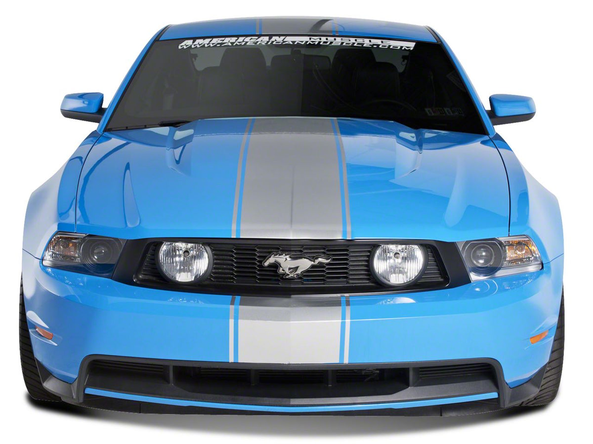 SEC10 Super Snake Style Stripes; Silver (79-23 Mustang)