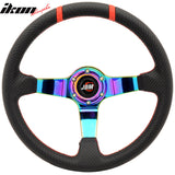 350MM Black CF Print Neo Spoke Sport Racing Steering Wheel  Logo