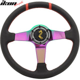 350MM Black CF Print Neo Spoke Sport Racing Steering Wheel  Logo