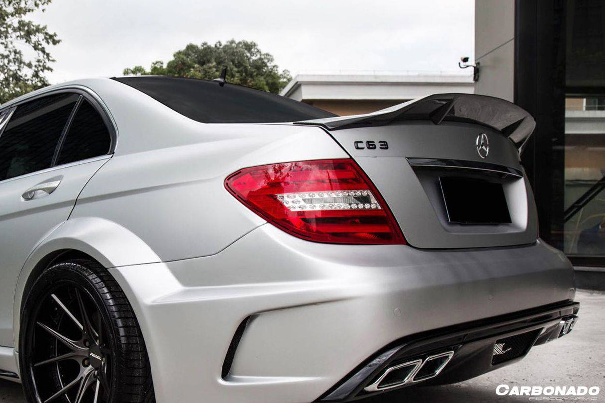 2008-2014 Mercedes Benz W204 C Class   C63 AMG Sedan RT Style Carbon Fiber Trunk Spoiler