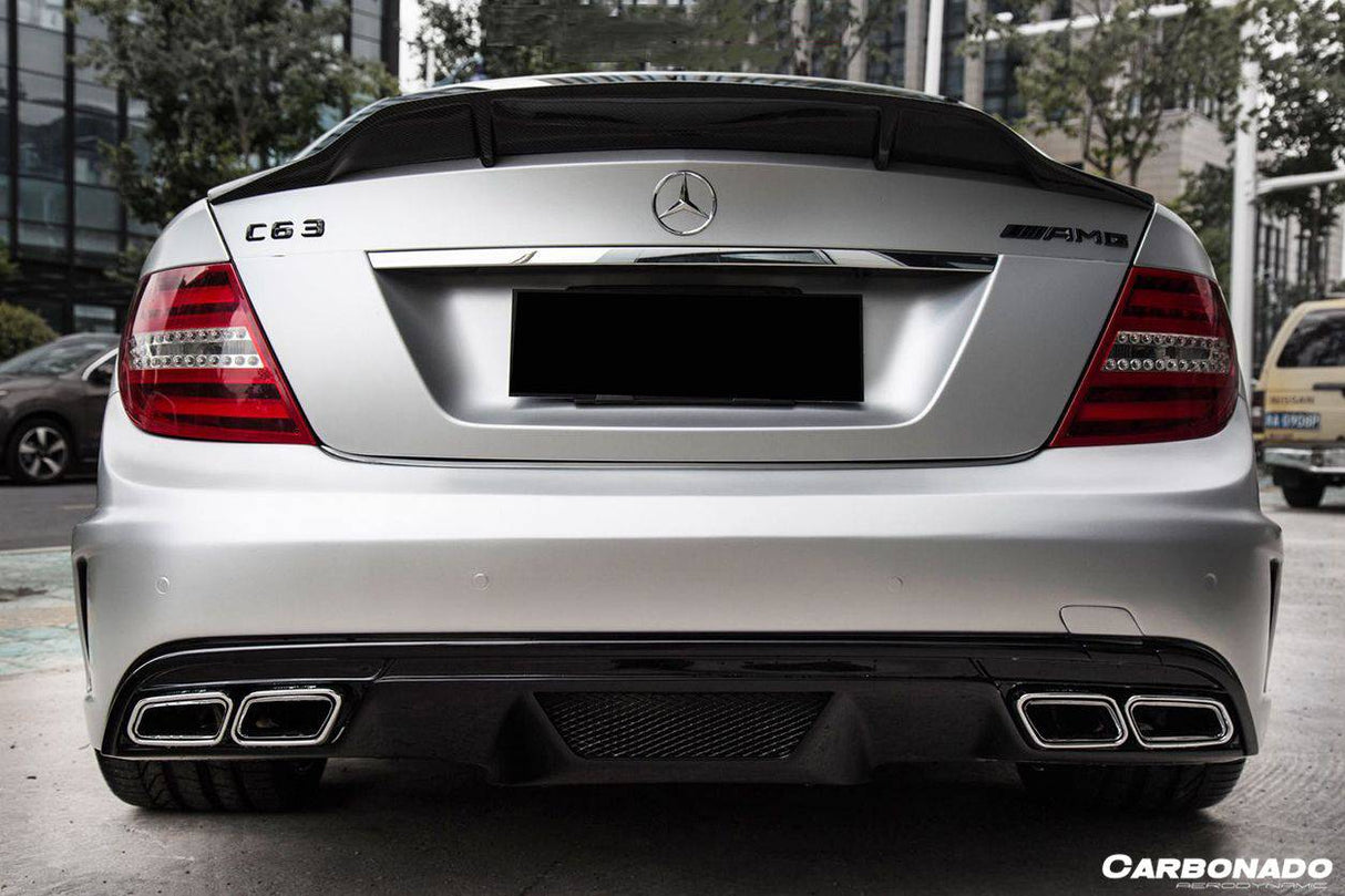 2008-2014 Mercedes Benz W204 C Class   C63 AMG Sedan RT Style Carbon Fiber Trunk Spoiler