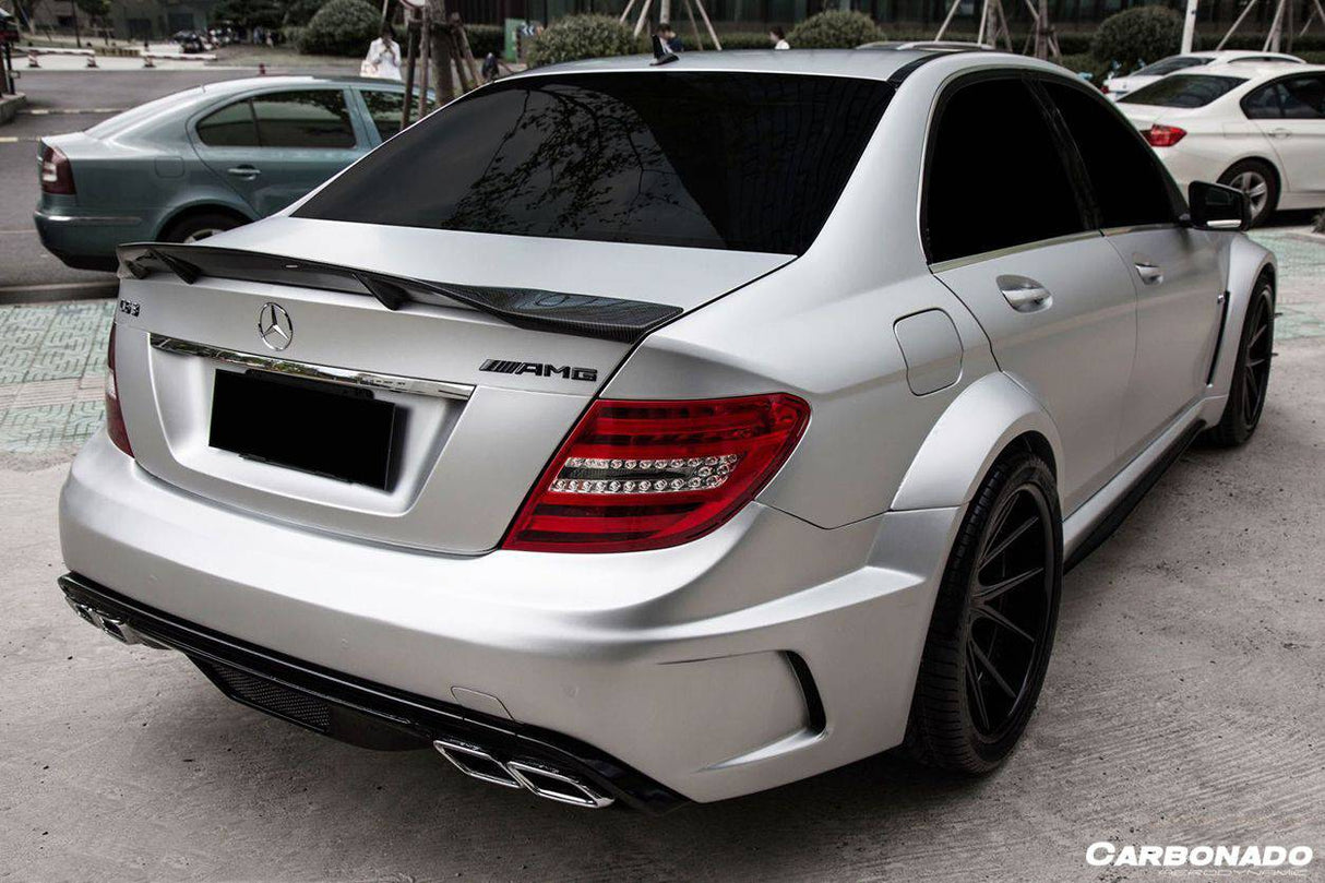 2008-2014 Mercedes Benz W204 C Class   C63 AMG Sedan RT Style Carbon Fiber Trunk Spoiler
