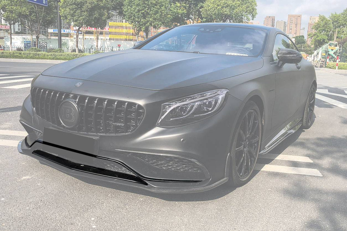 2014-2017 Mercedes Benz C217 S63  S65 AMG Coupe OE Style Carbon Fiber Front Bumper Outer Trim