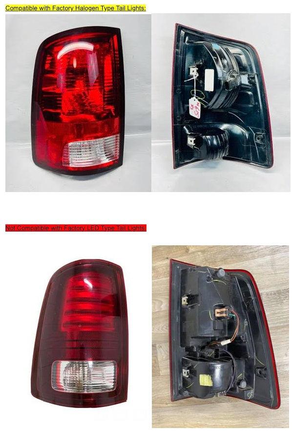 Spec-D Full LED Tail Lights Ram 1500 (09-18) 2500 3500 (10-18) w/ LED Light Bar - Black