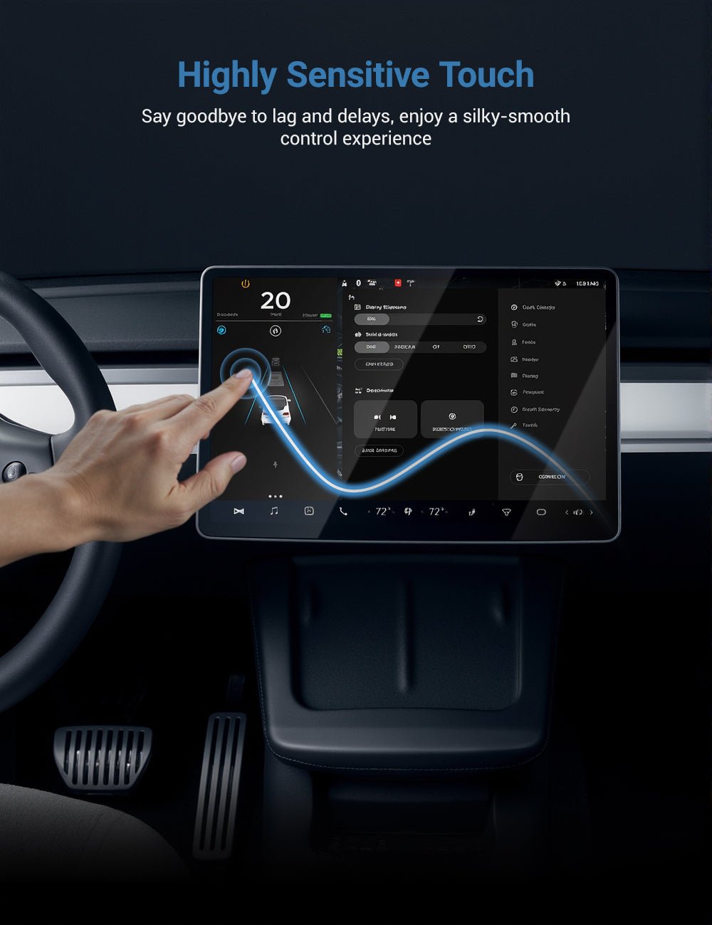 Tempered Glass 9H Screen Protector for Tesla Model 3 / Y