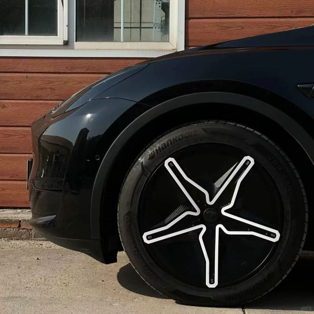 Starfish Style ABS Hubcaps for Model 3/Y | 18"/19" | 4-Piece Set | 2 Colors | Full Edge Coverage | Snap-On Install