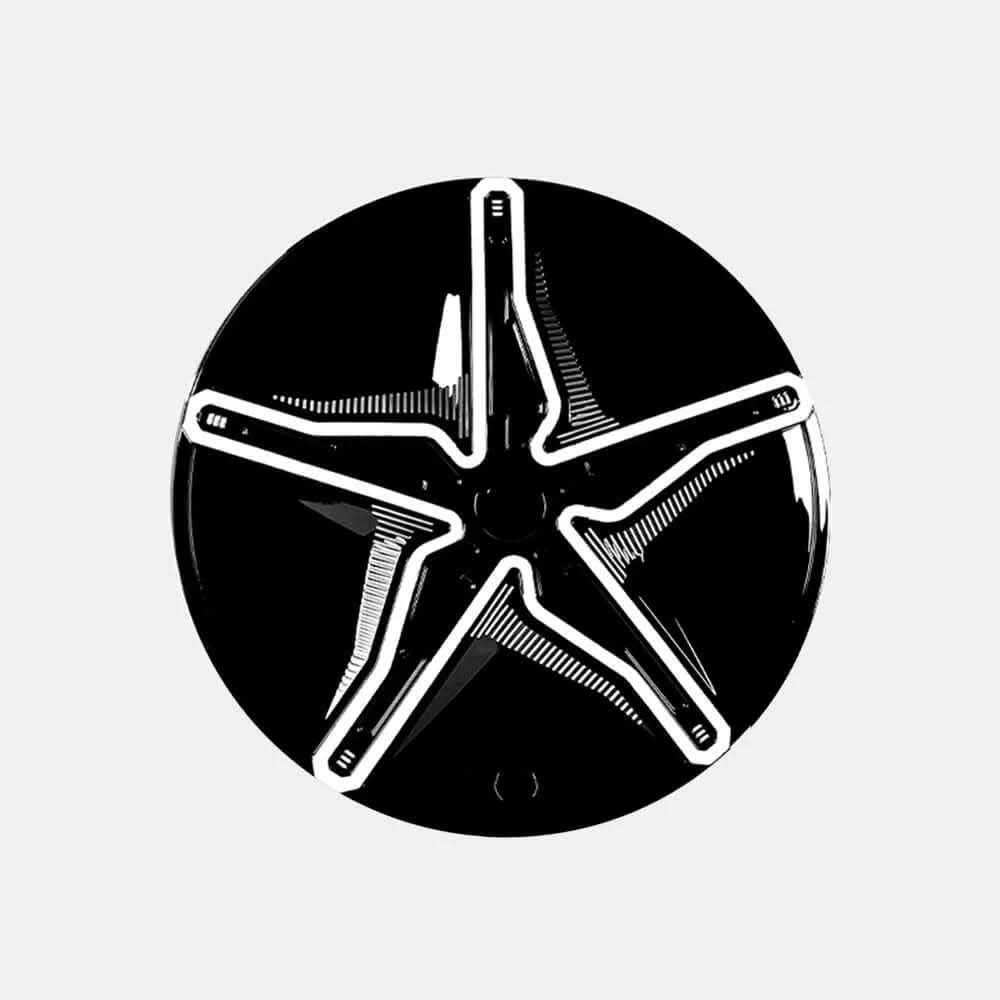 Starfish Style ABS Hubcaps for Model 3/Y | 18"/19" | 4-Piece Set | 2 Colors | Full Edge Coverage | Snap-On Install