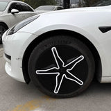 Starfish Style ABS Hubcaps for Model 3/Y | 18"/19" | 4-Piece Set | 2 Colors | Full Edge Coverage | Snap-On Install