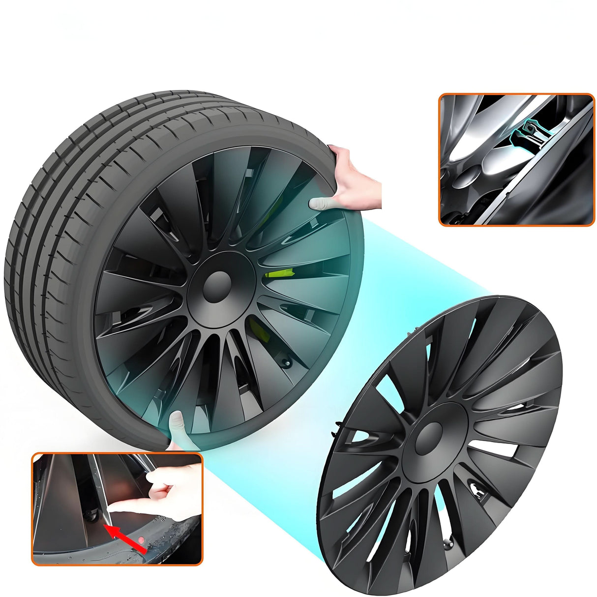 TESERY 19″ Performance Hub Caps For Model Y (4PCS)