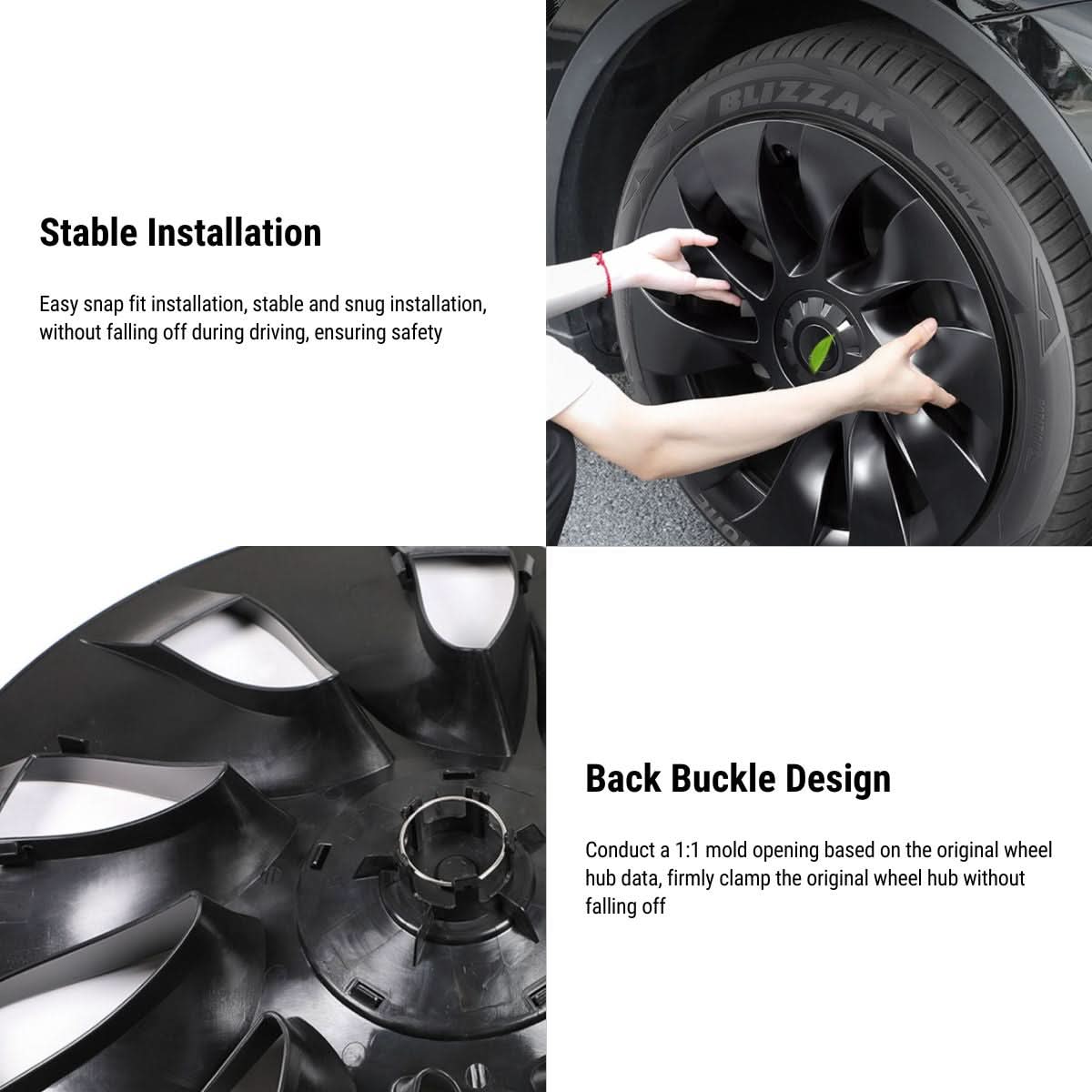 TESERY 19″ Wheel Covers for Model 3 (4PCS)