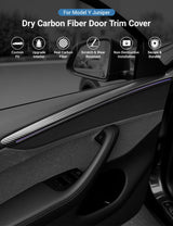 TESERY Dry Carbon Fiber Door Trim Cover for Tesla Model Y Juniper