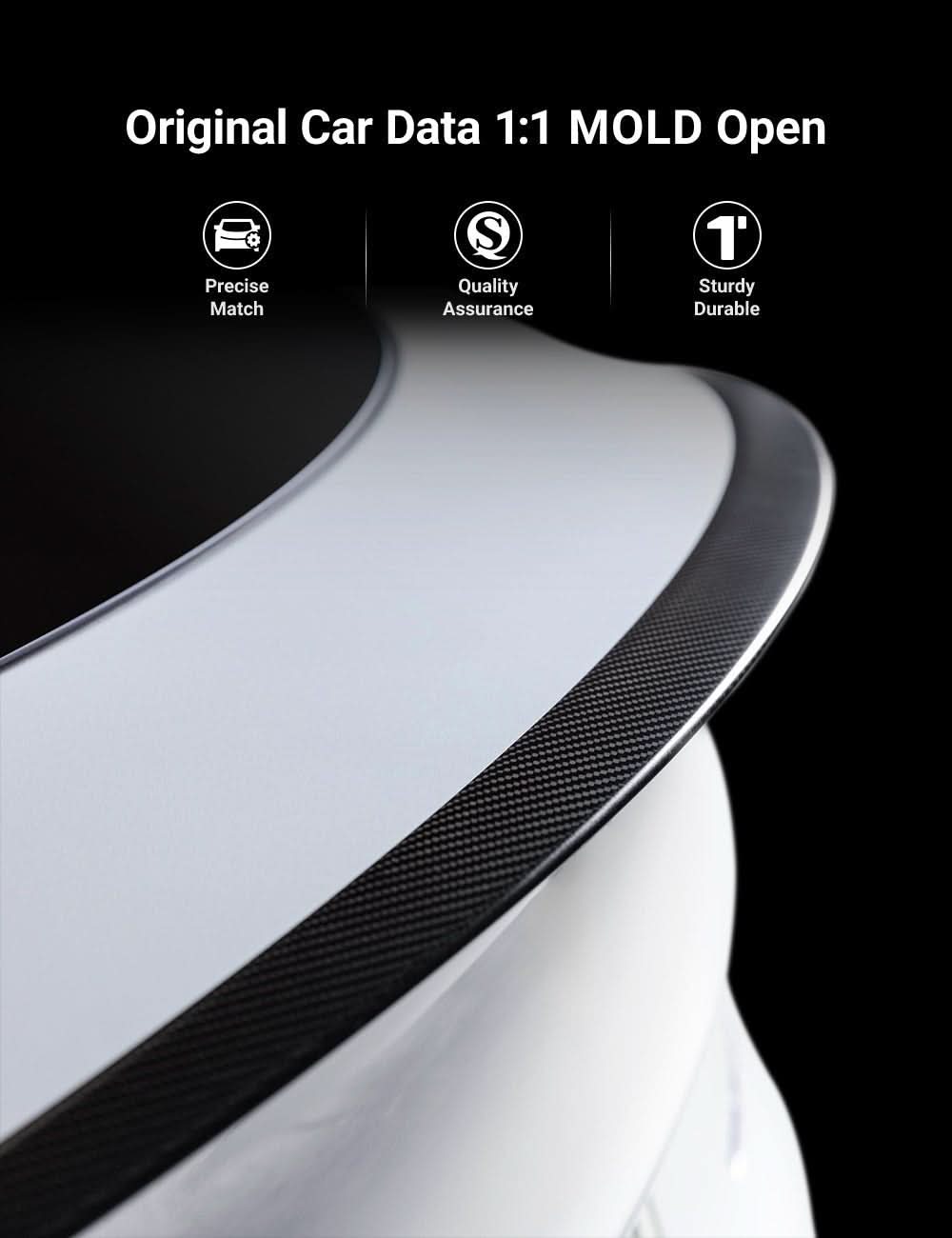 TESERY Spoiler Performance Style for Model Y / Model 3 Highland - Dry Carbon Fiber Exterior Mods