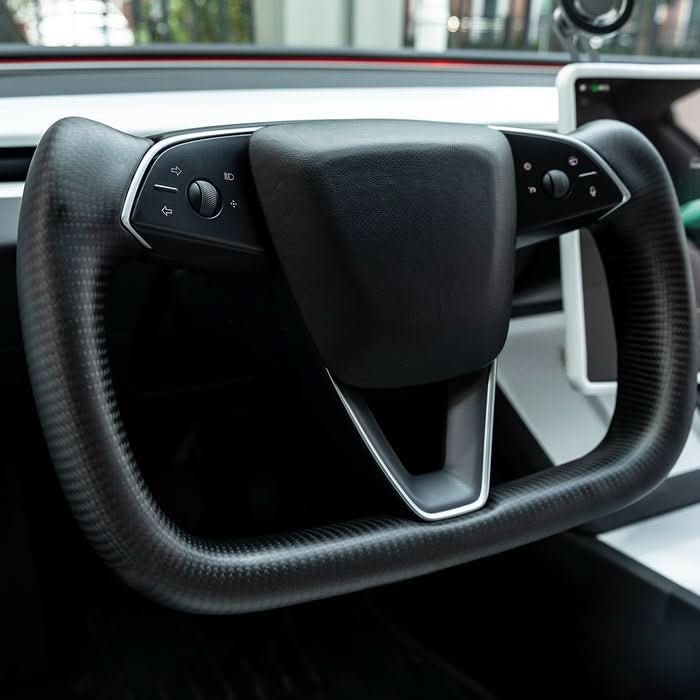 TESERY Full Carbon Fiber Yoke Steering Wheel for Model 3 Highland & Model Y Juniper