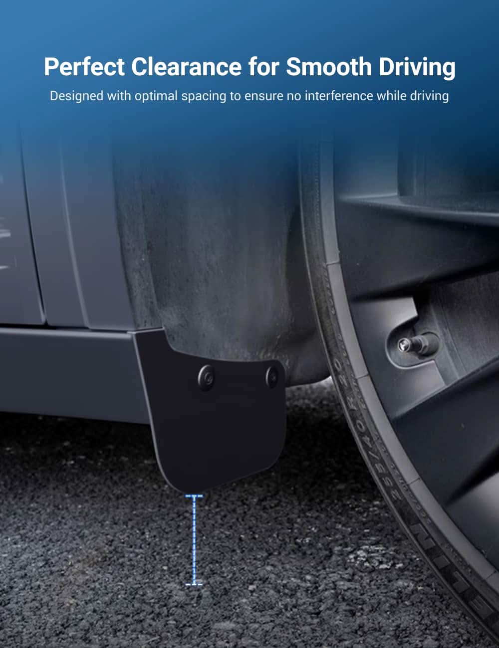 TESERY Hidden Mud Flaps Splash Guards for Model 3 Highland / Model Y Juniper