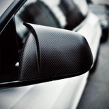 Dry Carbon Fiber Mirror Caps for Model S/X | Sporty Style | 2 Finishes | 4 Versions | Lightweight