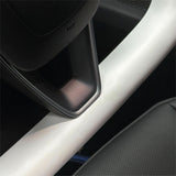 TESERY Model 3 Highland & Model Y Juniper Yoke Plaid Steering Wheel 【White Leather】