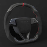 TESERY Alcantara Carbon Fiber Steering Wheel for Model 3 Highland / Model Y Juniper
