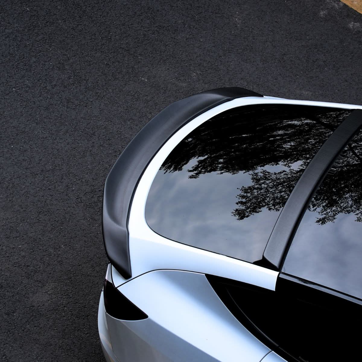 TESERY Model Y / 3 Spoiler V-Style - Carbon Fiber Exterior Mods
