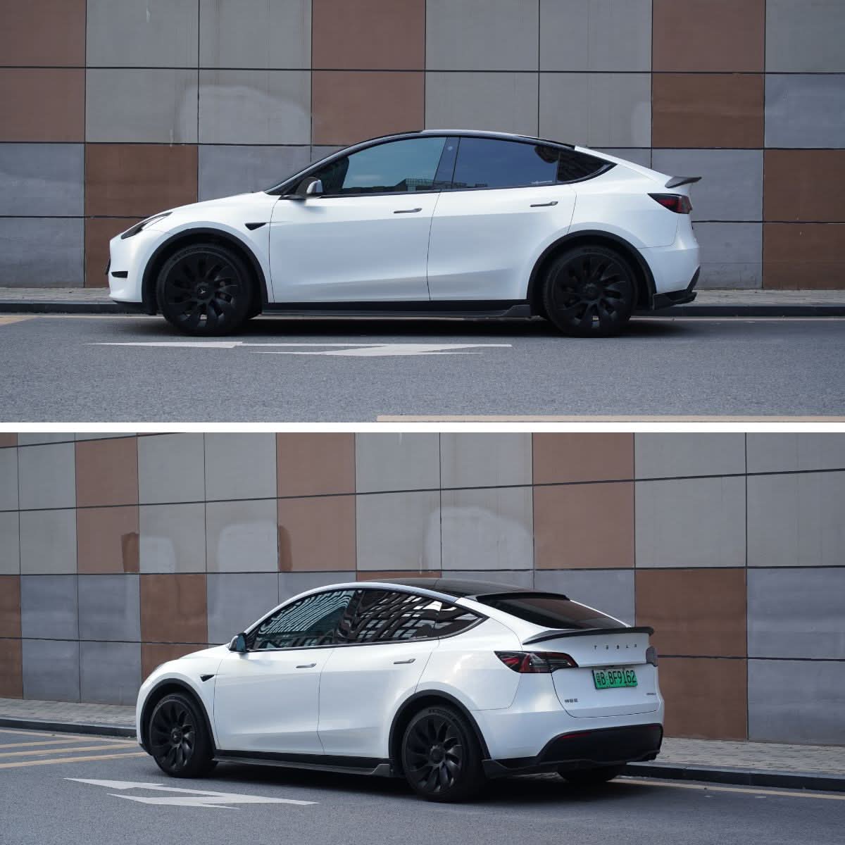 TESERY Model Y / 3 Spoiler V-Style - Carbon Fiber Exterior Mods