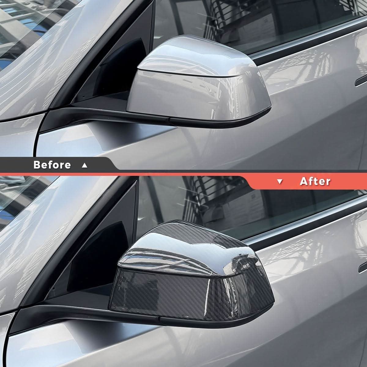 Carbon Fiber Mirror Covers for Model 3 / Y | Juniper Style | 3 Finishes | 3M Adhesive