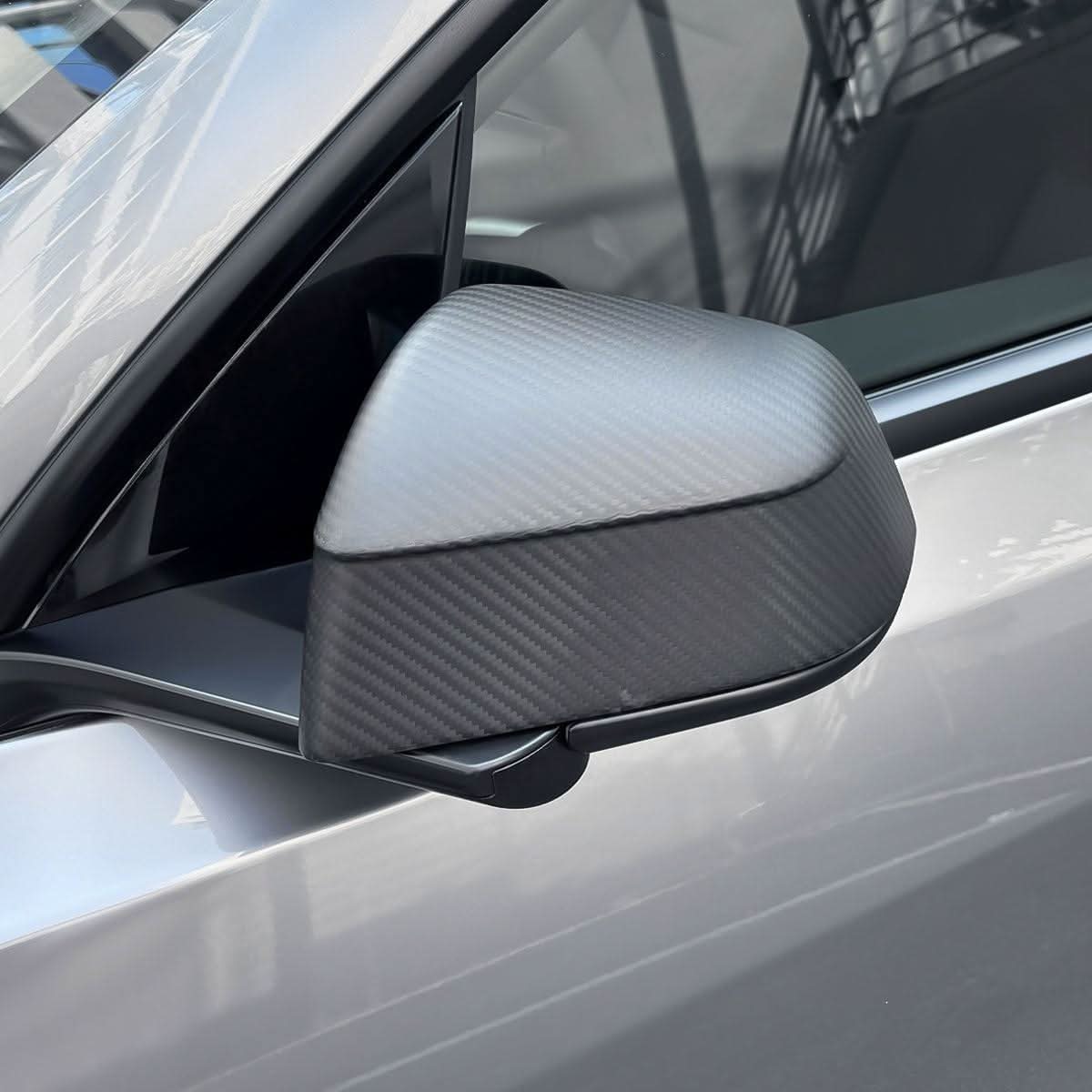 Carbon Fiber Mirror Covers for Model 3 / Y | Juniper Style | 3 Finishes | 3M Adhesive