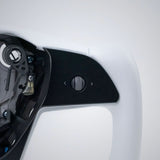 TESERY Yoke Plaid Steering Wheel for Tesla Model 3 / Y【White Leather】
