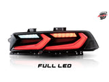 2014-2015 CHEVY CAMARO VELOX LED TAILLIGHTS GLOSS BLACK/RED LENS