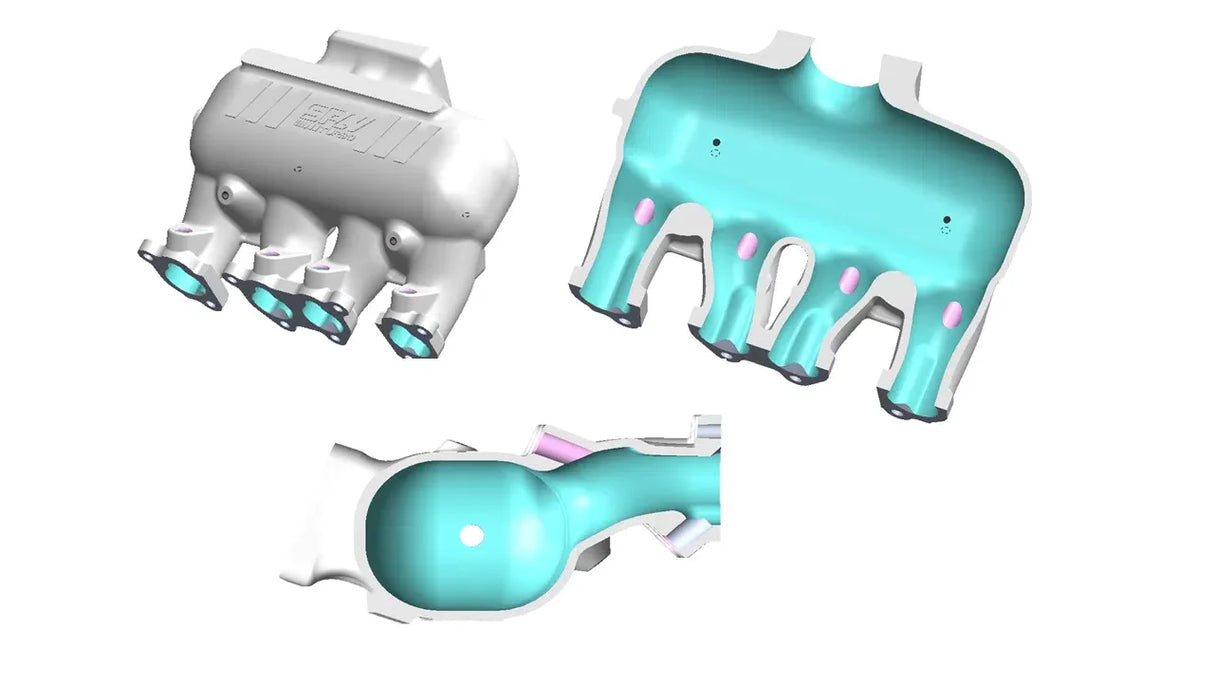 INTAKE MANIFOLD VW 8V CROSS FLOW LONGITUDINAL - 4 INJECTORS - WITHOUT BOLT HOLES
