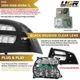 2004-2008 Acura TL Black Smoke Tail Lights Set
