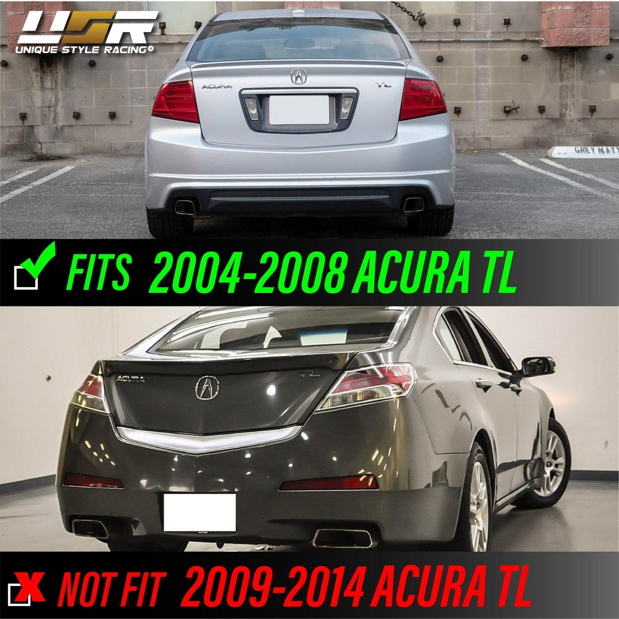 2004-2008 Acura TL Black Smoke Tail Lights Set