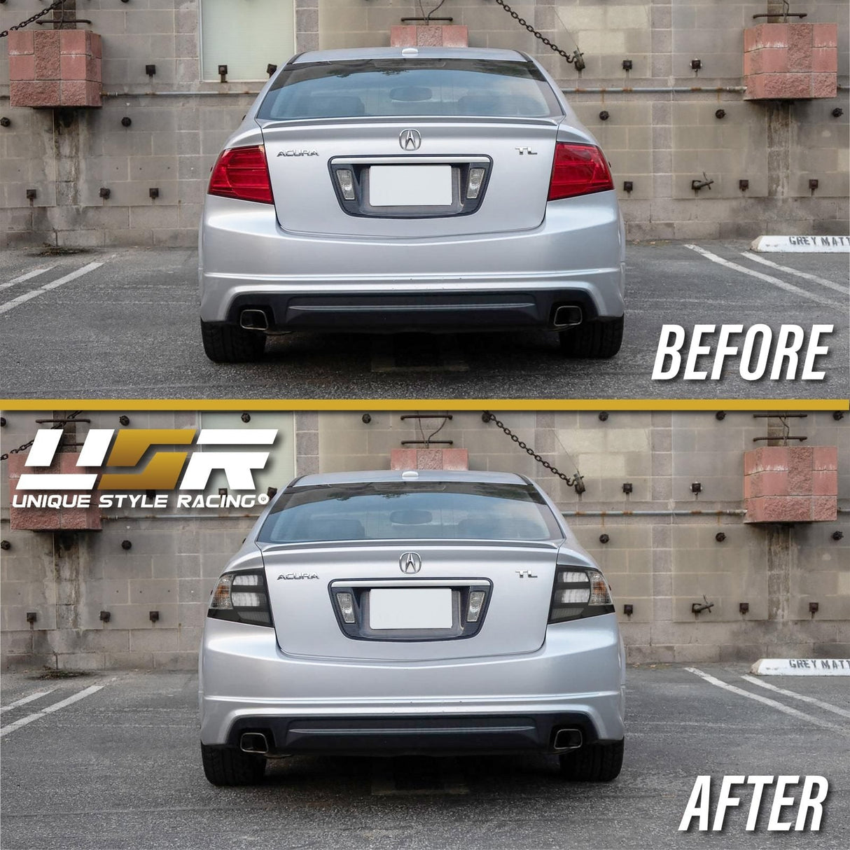 2004-2008 Acura TL Black Smoke Tail Lights Set
