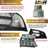 2004-2008 Acura TL Black Smoke Tail Lights Set
