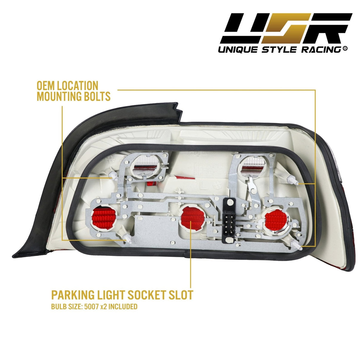 1992-1999 BMW E36 2D/Cabrio Red/Smoke Tail Lights