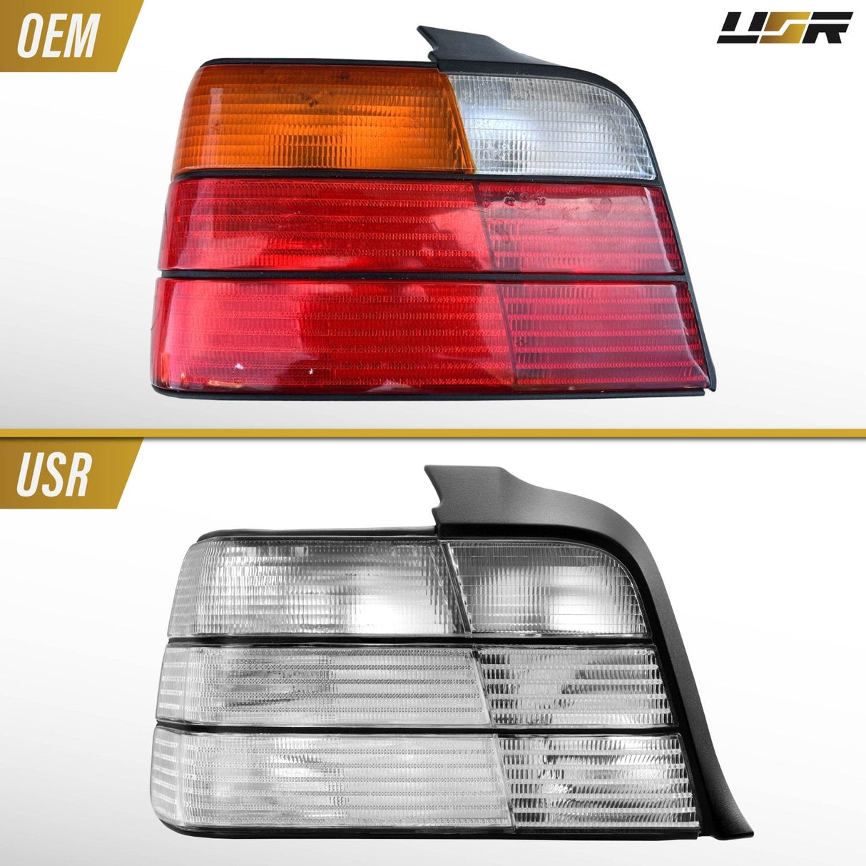 1992-1998 BMW E36 4 Door All Clear Tail Lights