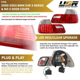 1999-2003 BMW E46 Red/Smoke LED Tail Lights - 4 Pieces